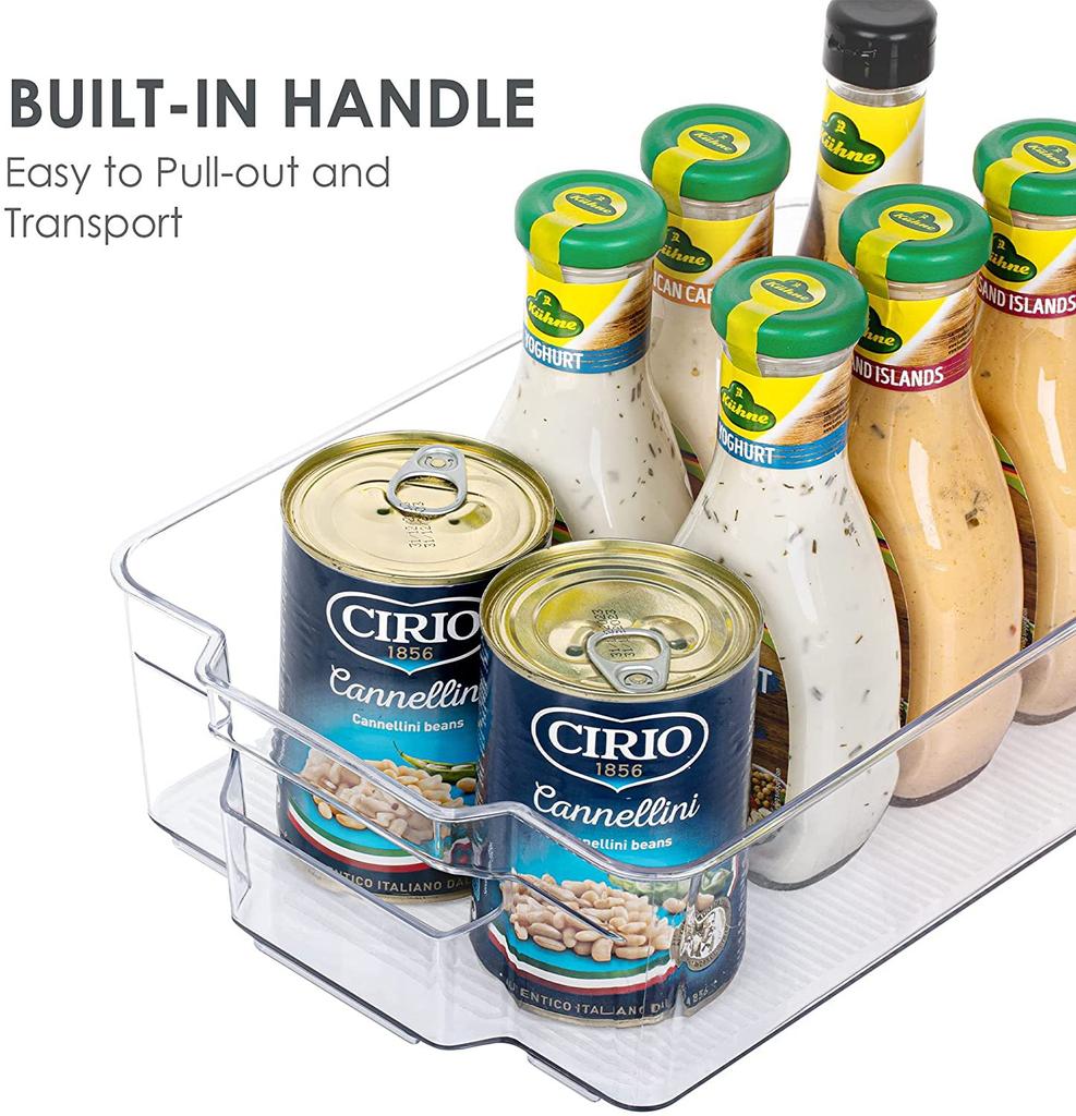 Storage Basket Storage Fridge Bins - Refrigerator Organizer Bins for Fridge Freezer Pantry And Kitchen Set Stackable