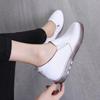 Кроссовки на танкетке, женские повседневные дышащие женские белые туфли на платформе со скрытым каблуком