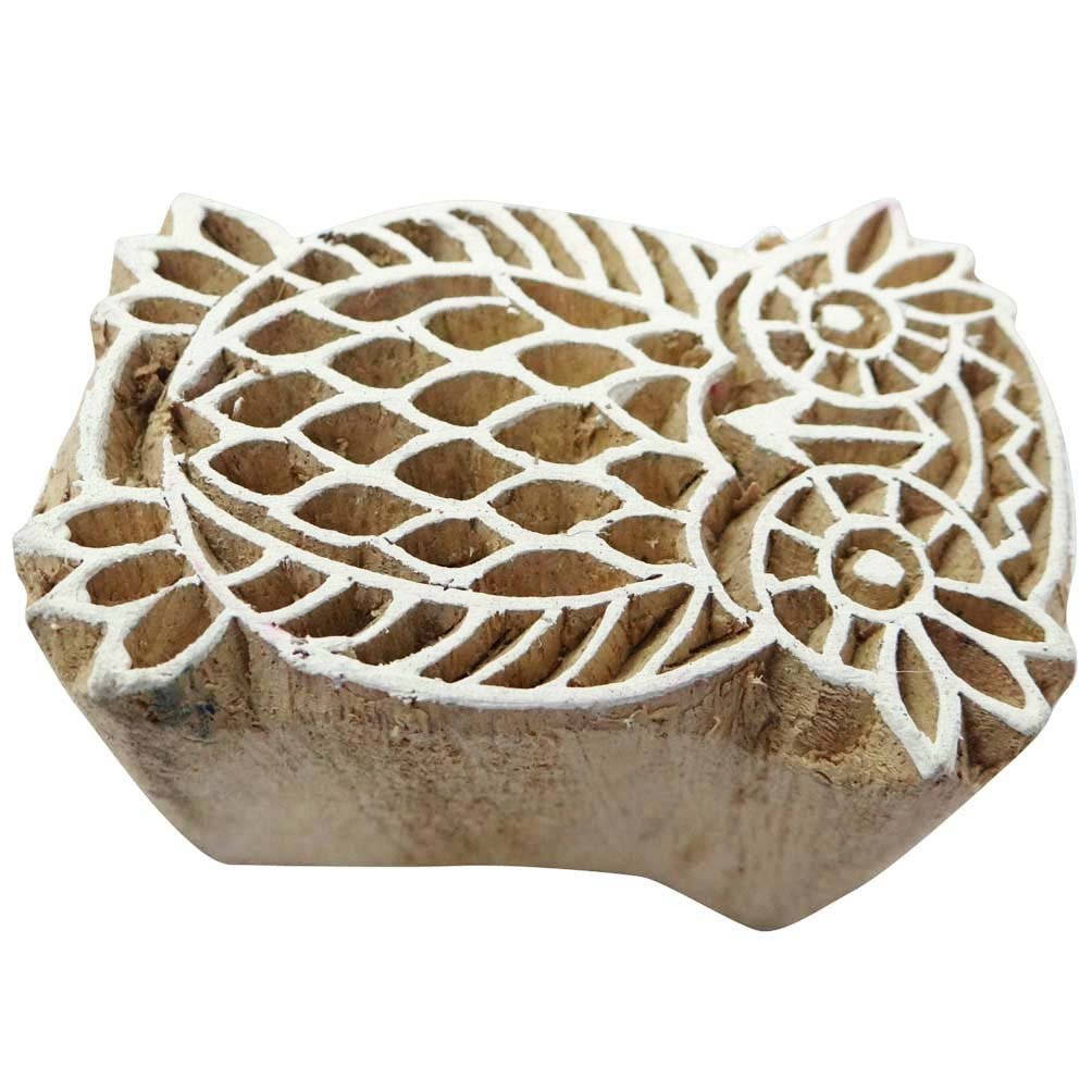 IBA Indianbeautifulart Owl Design Деревянный блок Текстильная печать на ткани Штамп ручной работы Индийский