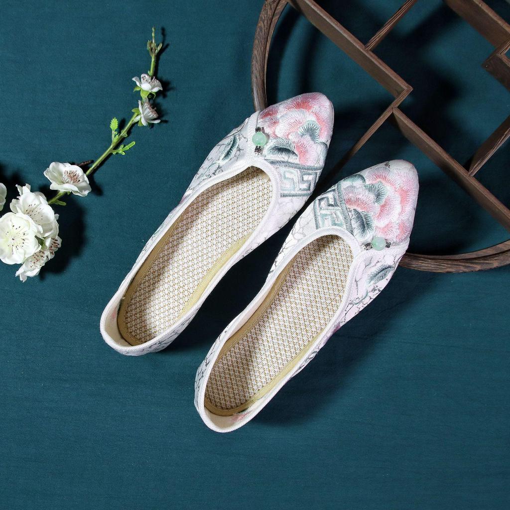 Ruyu 2024 Весна/Лето Женские туфли из ткани с вышивкой в старом пекинском стиле для чонсама
