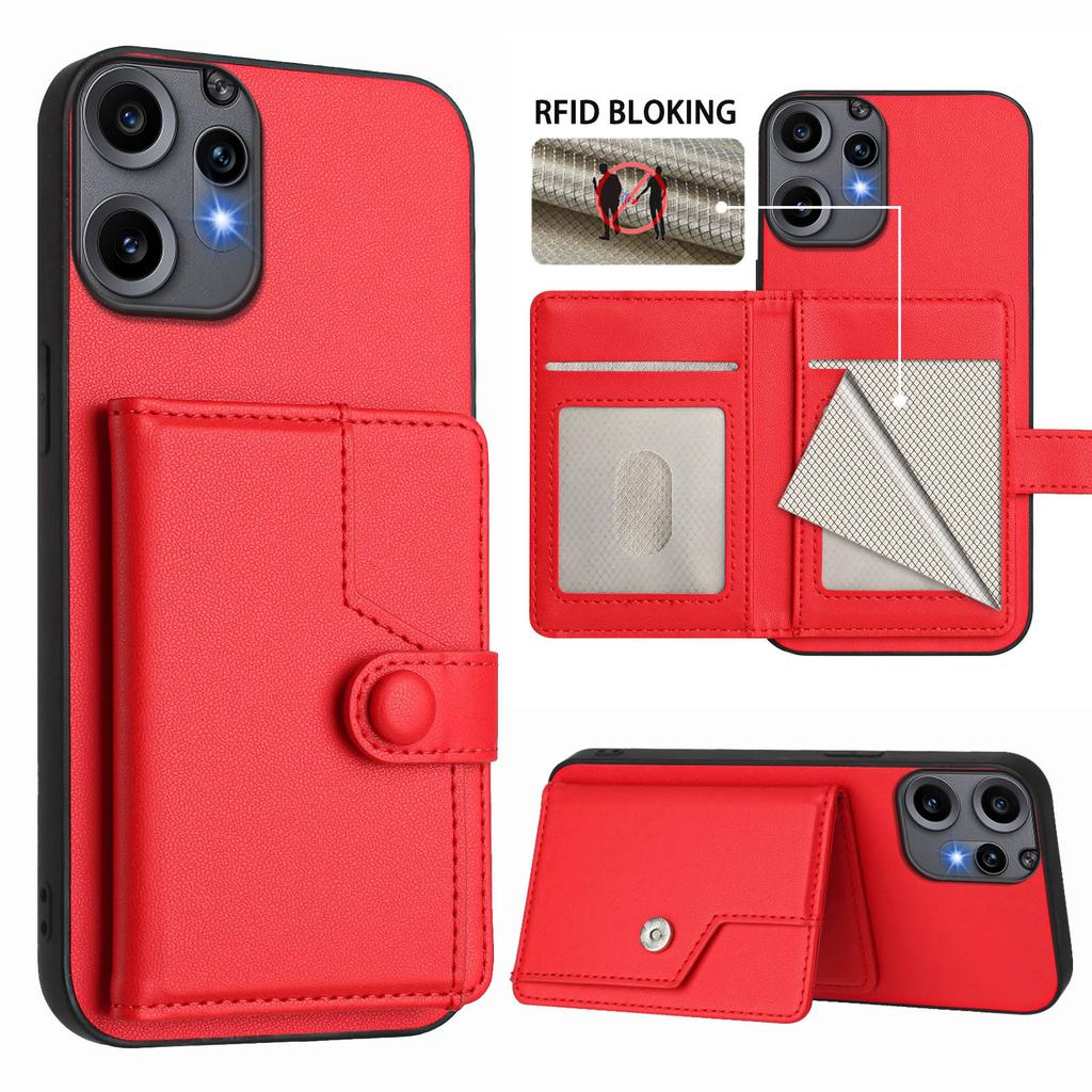 Чехол для Nothing CMF Phone 2 Pro с блокировкой RFID, держателем для карт, подставкой, задняя крышка из ТПУ + ПУ кожи