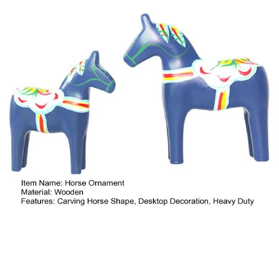 2 шт. Деревянная резьба Статуя лошади Абстрактная художественная статуэтка пони Скульптура животного Украшение для дома офиса Настольное украшение
