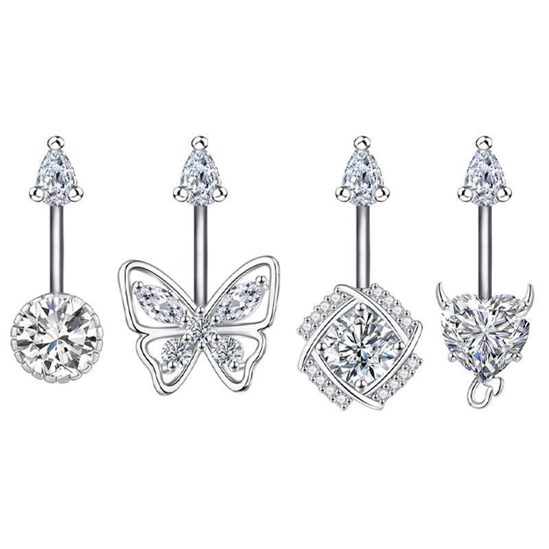 Кольца для пупка из нержавеющей стали для женщин и девочек, сексуальное кольцо для пупка из циркония, пирсинг, ювелирные изделия, аксессуары, подарок