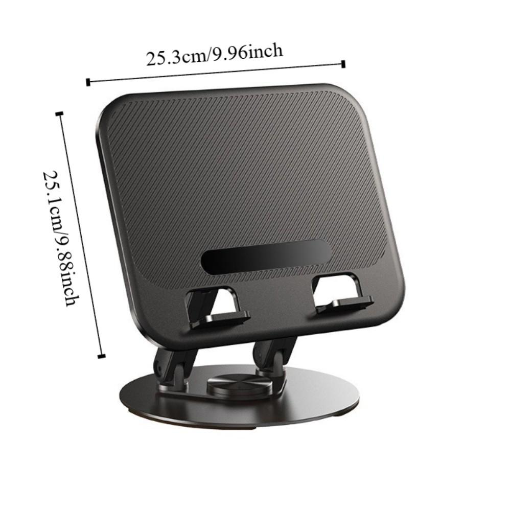 Height Adjustable 360° Rotation Notebook Stand Non-slip Base Carbon Steel Laptop Stand Space-saving Foldable Storage