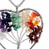 Life Tree Necklace 7 Complete Chakra Chain Gravel Zinc Alloy Peach Heart Women Accessories