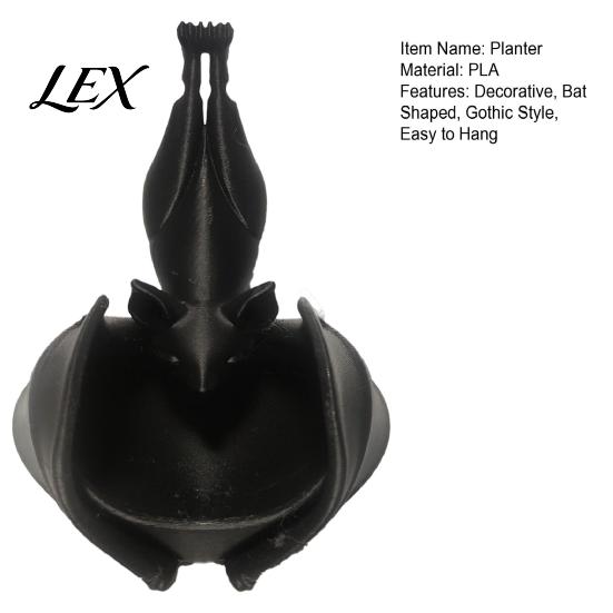 Easy Install Hanging Planter Bat Plant Pot, Gothic Planter, Halloween Holiday Gift for Lovers Container Trailing Vines, Artificial Plants, Indoor
