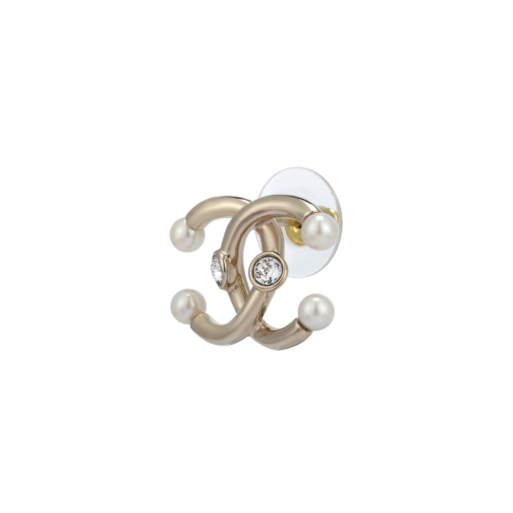 Chanel Classic Double C Crystal Pearl Metal Earrings Women Earrings AB6615-B06036-NC860