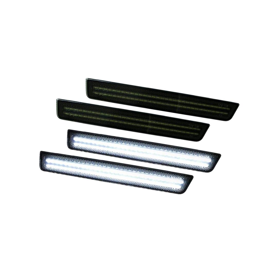 2pairs LED Front & Rear Bumper Side Marker Lights Smoked Lens For Dodge Challenger 2015-2025 Parking Turn Signal Lamps