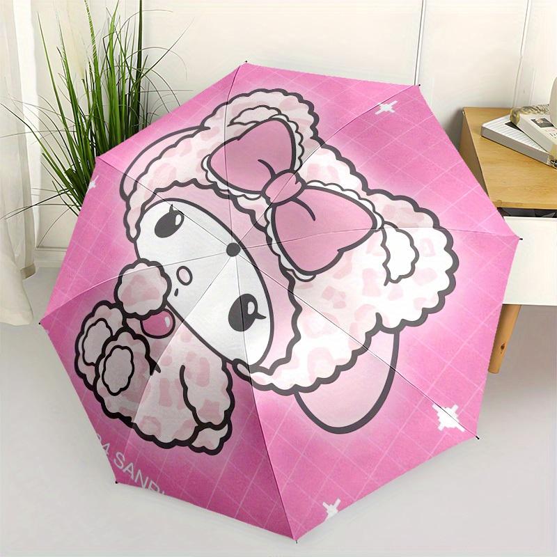 1pc My Melody Pink Background Umbrella with Plastic Handle,Suitable for All Seasons Home Travel Outdoor UmbrellaSanlio078