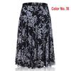 Women's Summer Floral Ice Silk Pleated Skirt - Mid-Length with Elastic Waist