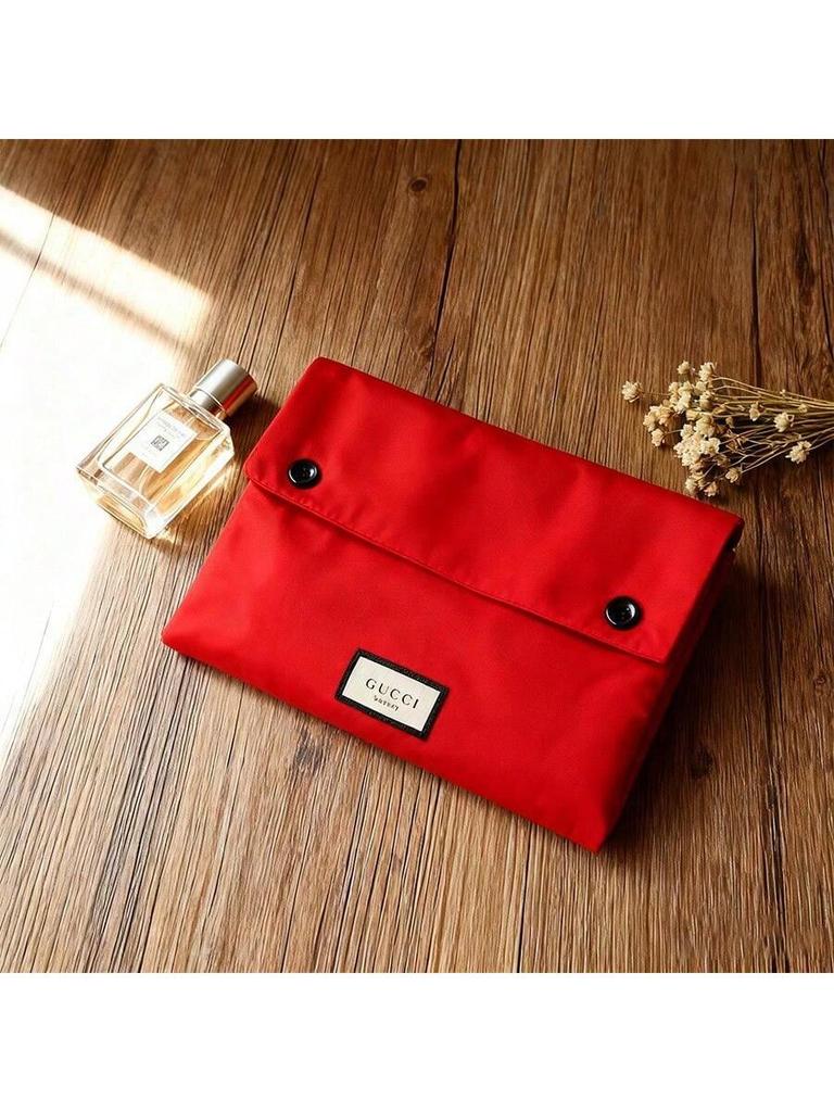 Gucci Женская красная косметичка, портативный клатч большой вместимости, портативная сумка для хранения, ретро и элегантная, подходит для ношения при выходе из дома