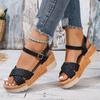 Fashion Women's Braided Platform Sandals 2025 Summer Chunky Wedges Gladiator Sandals Woman Ankle Straps Vacation Casual Beach Sandles