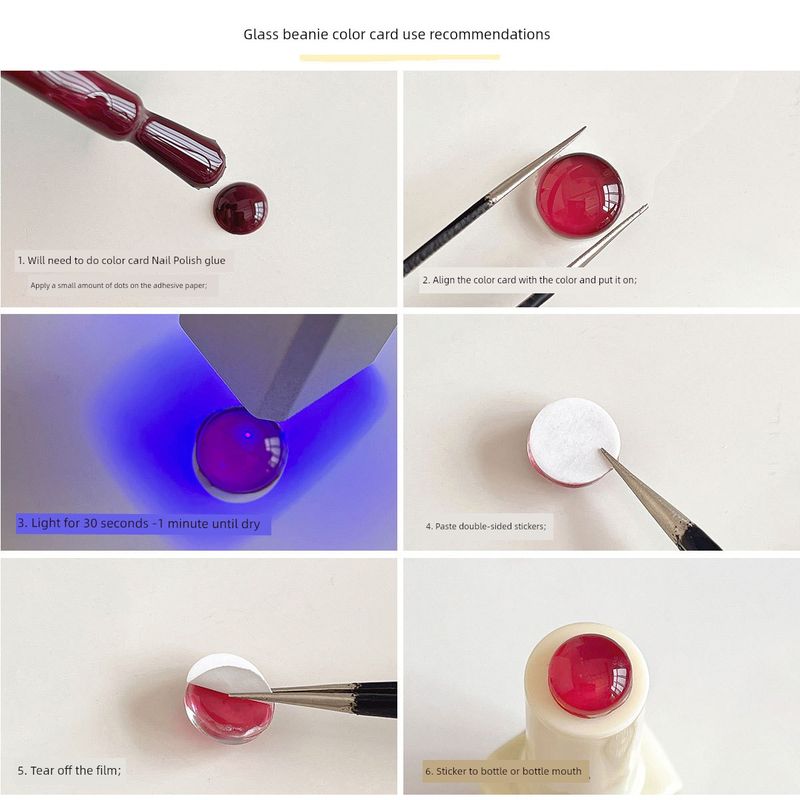 Mini Glass Color Card Nail Beanie Color Card UV Polish Punch Board Nail Tip High Transparent 3D round Beads Manicure Implement