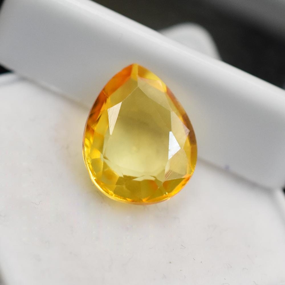 4.80 Ct NATURAL Yellow Sapphire Pendant Size Pear Cut Loose Gemstone