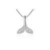 N80 Silver Mermaid Whale Dolphin Tail Necklace