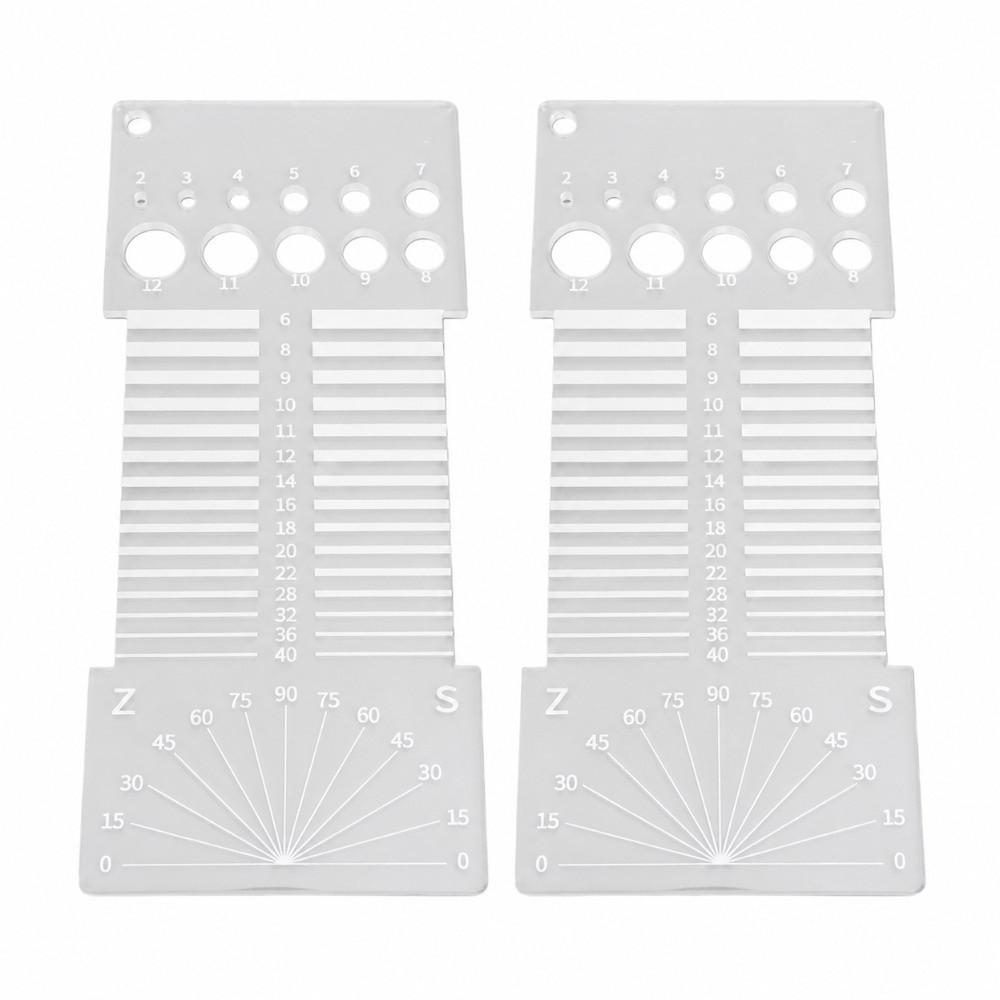 2pcs Multifunctional Design Yarn Gauge Tool Direction Indicator Spinning Control Card For Spinners