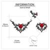 Black Silver Gothic Clavicle Chain Zinc Zinc Alloy Halloween Heart Choker Bat Wings Pendant Necklace  Casual