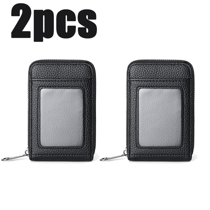 1/2/4 шт. Сумка для кредитных карт, держатель для карт из ПУ кожи, портативный короткий чехол для банковских карт, сумка-органайзер для карт, мужской женский кошелек с карманом на молнии