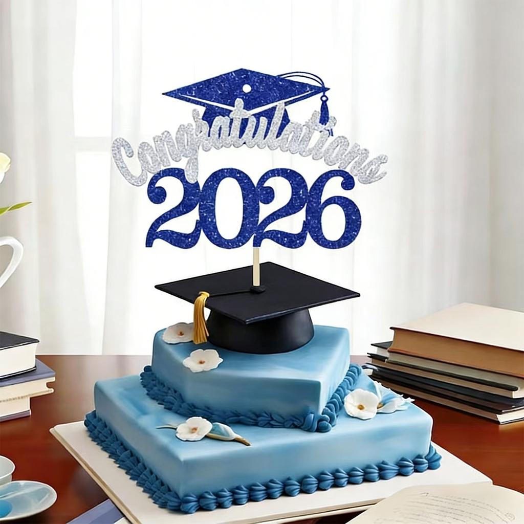 Принадлежности для выпускного 2026 года 4 шт. Топперы для торта Из бумажных материалов Дизайн Бумага Вставки для выпускного торта