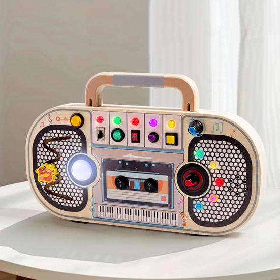 Радиопереключатель, игровая доска, светодиодная подсветка, деревянная доска для переключателей, игрушка, портативная, для путешествий, для развития мелкой моторики, для детей, для обучения, для занятий, игровая доска