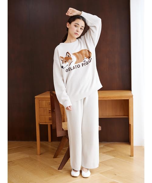 Limited Edition Air Moco SLEEPING DOG JQD Pullover Long Pants SET PWNT245363 NVY [Gelato Pique] & Women's