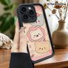 Phone case: 2D flat design suitable for iPhone 18 17 16 15 14 13 Pro protective case, stacked teddy bear heads, perfect holiday gift for Christmas and