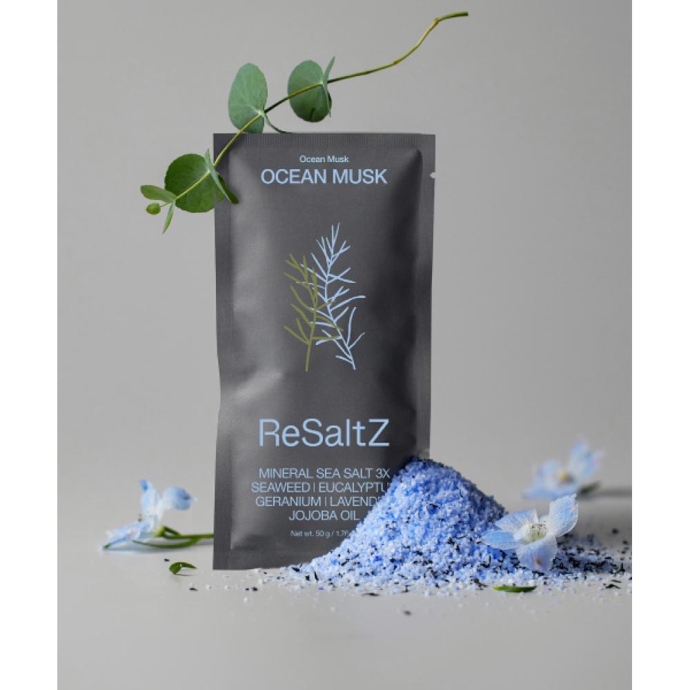 Набор ReSaltz Wellness для первого знакомства: Ароматическая соль для ванны 50 г + мини-мыло для очищения 'Океан' 25 г