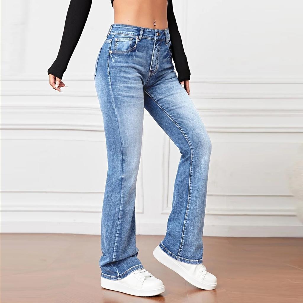 Womens Jeans Pants Fit Jeans Stretch Denim Pants With Pockets Trousers Jeans For Women