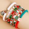 European & American Style Polymer Clay Bead Bracelet: Santa, Snowflake, Christmas Tree Elastic Design