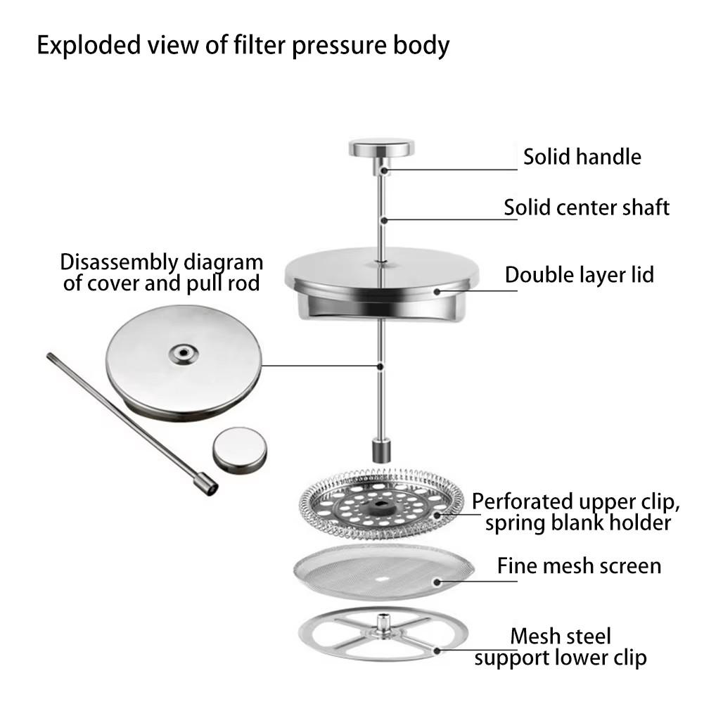 350 мл/800 мл/1000 мл кофеварка френч-пресс из нержавеющей стали с двойными стенками и изоляцией кофейник