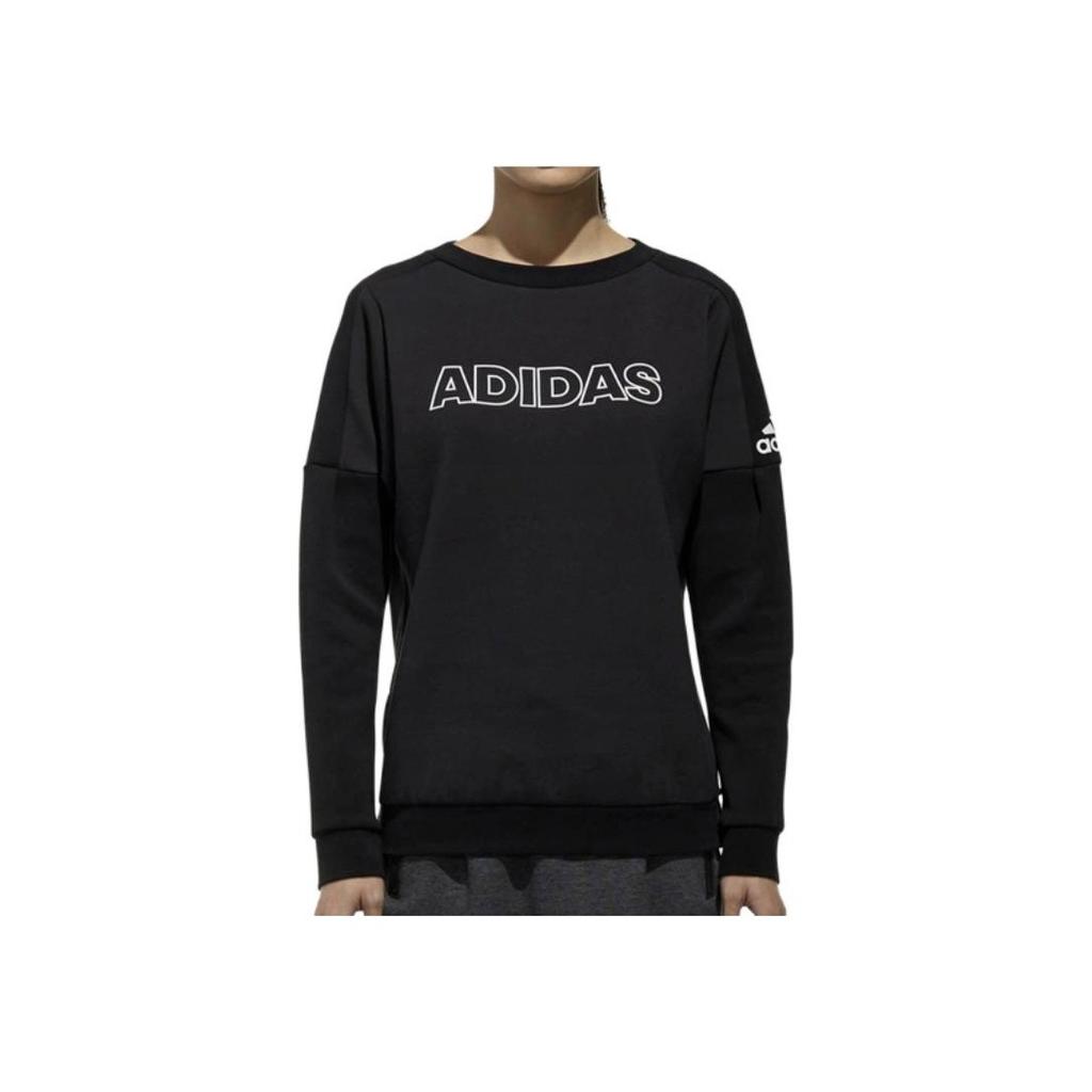 adidas Удобный свитер с круглым вырезом и длинным рукавом, американский свитер, женский свитшот, черный цвет DV3318