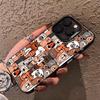 Милый мультяшный чехол для телефона с кошками и собаками для iPhone 17 Pro Max 16 15 14 13 11 12 Mini Xs Xr 8 Plus Se Цвет Серебристый Чехол