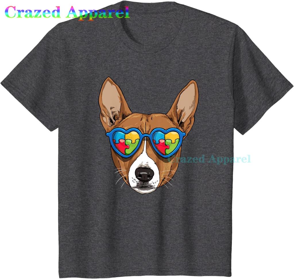 Autism Awareness Basenji Dog Puzzle Boys Kids TShirt