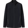 Comfortable Casual Simple Stand Collar Fleece Zipper Jacket Men Jackets Basic-Black 152510608-3