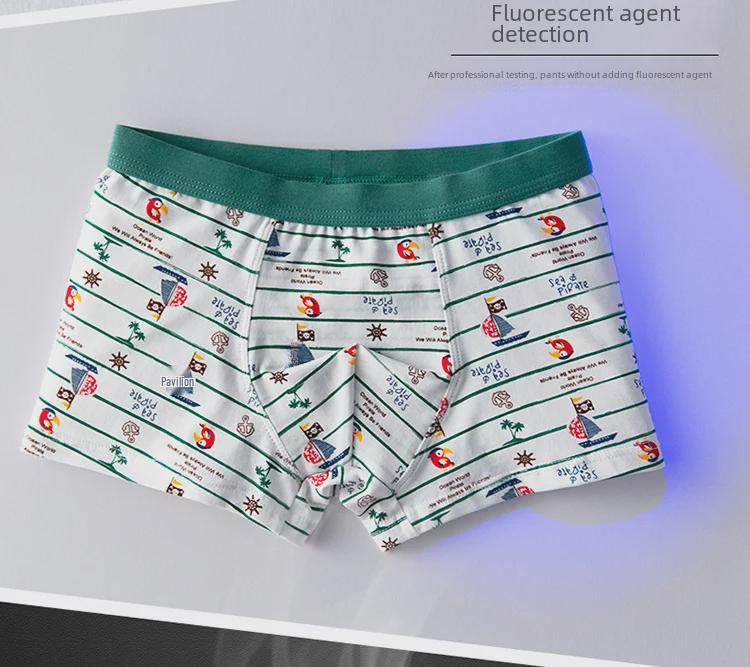 Детские хлопковые трусы-боксеры, 50 штук - Мультяшный дизайн для мальчиков-подростков