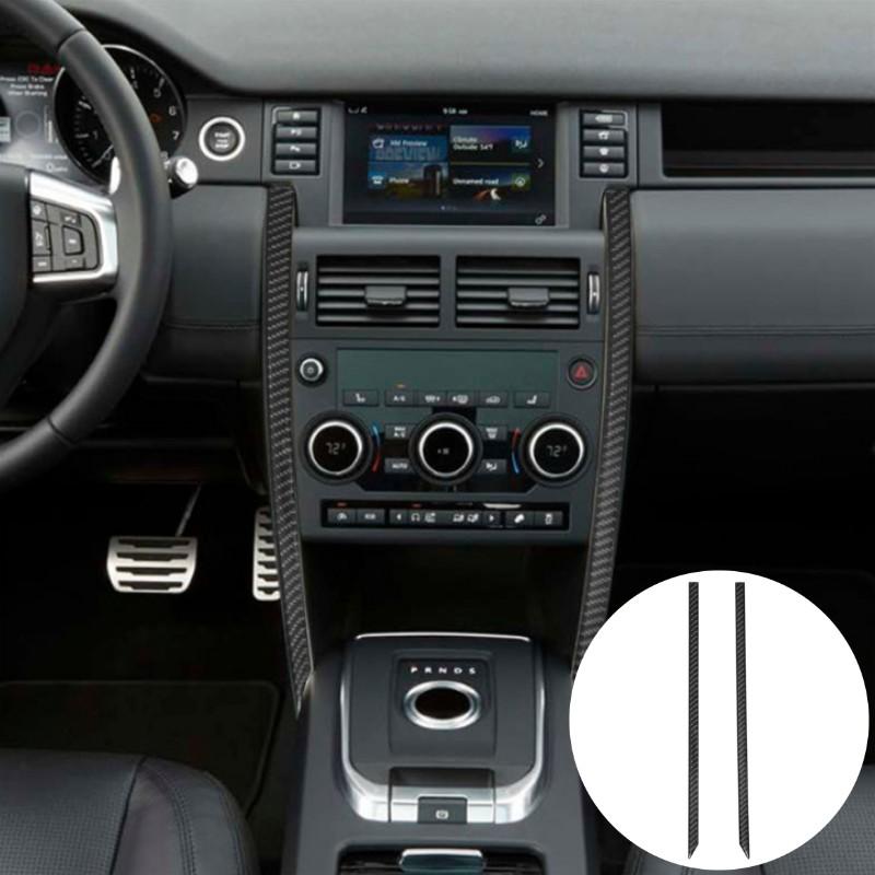 Car Air Conditioning Vent Armrest Cup Holder Stop Panel For Land Rover Discovery Sport 2015- Carbon Fiber Sticker