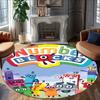 1pc 3D-Number-Blocks-Cartoon Print Round Carpet Chair Round Carpet Suitable for Bedroom Living Room Home Decorative Carpet