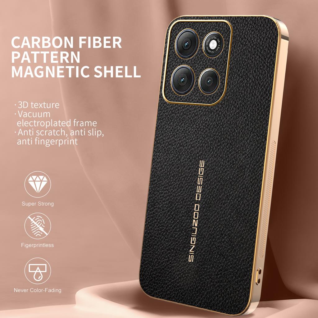 For Motorola Moto G86 Power 5G Case Anti Scratch Litchi Texture TPU Leather PU Phone Back Cover