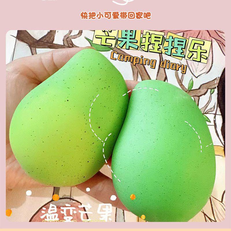 Color Change Strawberry Mango Squishy Fidget Toy Anti-Anxiety Squishy Fidget Toy Party Favors Squeeze Squishy Slow Refound Gifts
