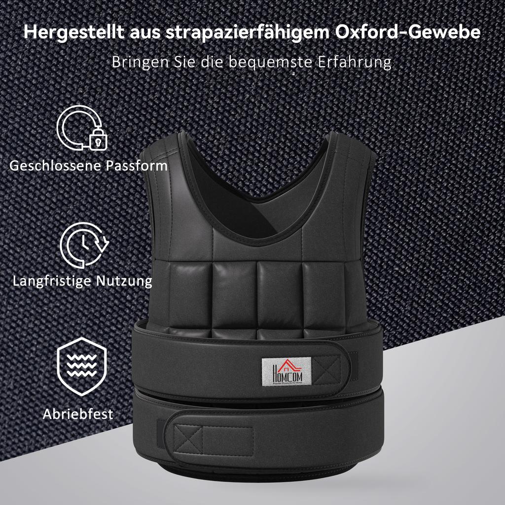 Weight Vest 20 KG Adjustable with Removable Weights Hook-and-Loop Fasteners for Muscle Building Strength Training, Running, Fitness, Cross Training