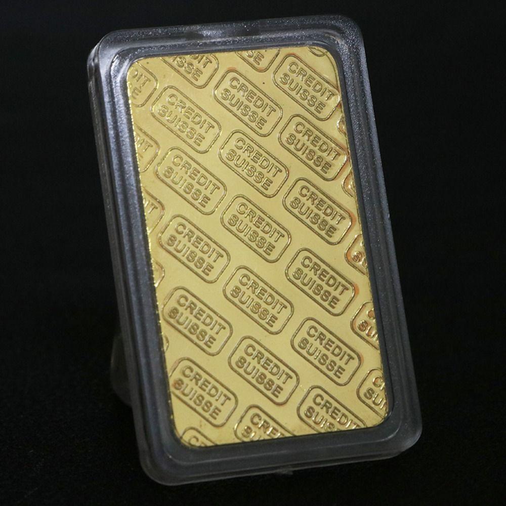 Fine Gold Gold Plated Bullion Bar Modern with Different Serial Swiss Bank Gold Bullion Bar Funny Replica Commemorative Coin Home