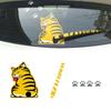 With Moving Tail Cat Car Decal Waterproof Cartoon Reflective Decal Funny Auto Wiper Sticker  Car
