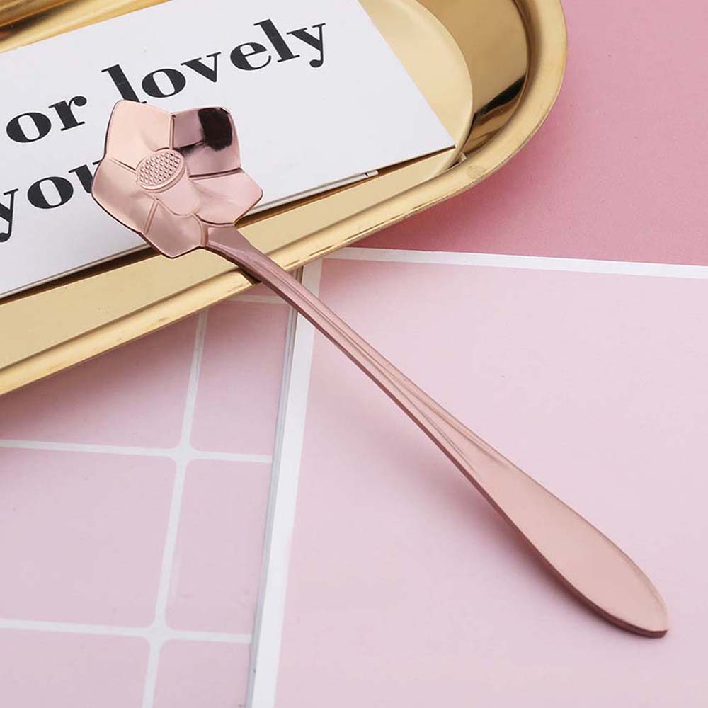 Dessert Mixing Spoon Stainless Steel Tableware Cutlery Set Flower Spoon Set Teaspoon Soup Spoon