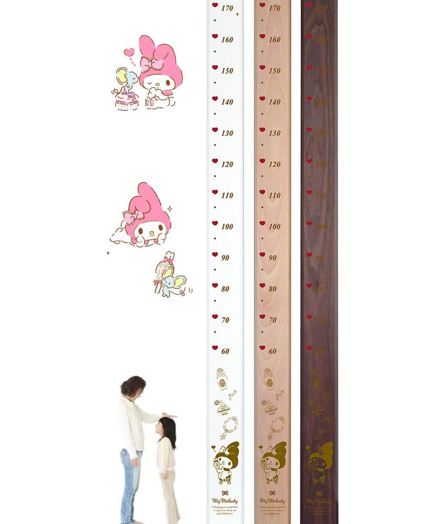 Альфа Такаба Sanrio Мебель Деревянный ростомер Идеально подходит для записи вашего роста и как декоративный элемент Душ (Моя Мелоди, Натуральный) - Дети
