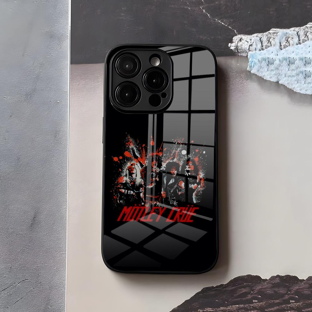 M-MotleyS Rock C-CrueS Phone Case For IPhone 17 Air 16 E Pro Max 15 14 13 Mini 12 Pro 11 Max Plus Black Glass Cover