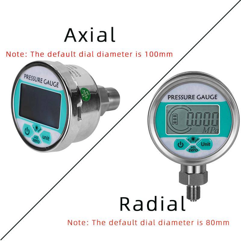 Pressure Gauge 0-1000bar Water Gas Oil Pressure Sensor Negative Pressuse With Backlight LCD Display Intelligent Pressure Gauge
