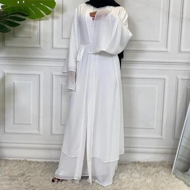 Dubai Abaya Chiffon Fashion Cardigan Muslim For Women Modest Robe Turkey Kaftan Ramadan Arabic Islamic Clothing