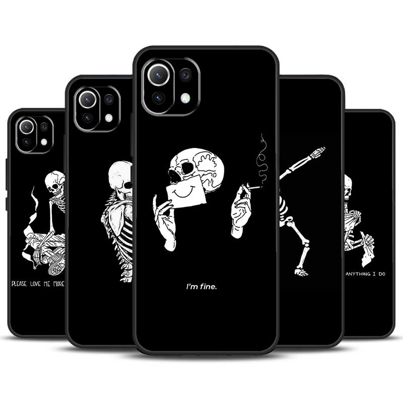 Эстетичный чехол-череп для Xiaomi 14 Ultra 13 11T 12T 13T Pro 12 Lite POCO X6 Pro X3 X4 X5 M5s M6 F3 F5