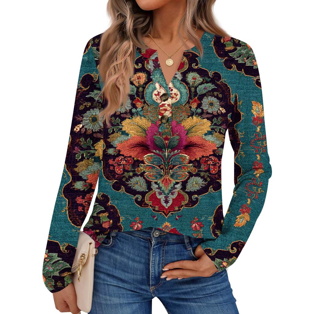 Женские рубашки с длинным рукавом с принтом Элегантные повседневные топы Модные рубашки Топы
