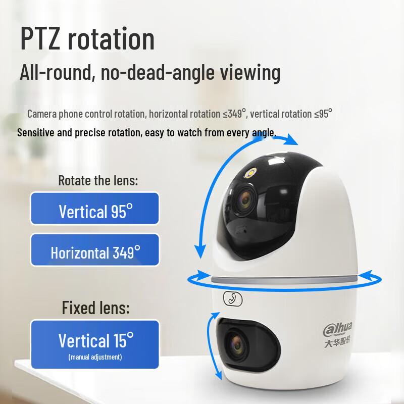 Dahua Dual-Lens 10MP WiFi Indoor PTZ Camera CN plug (adapter included)